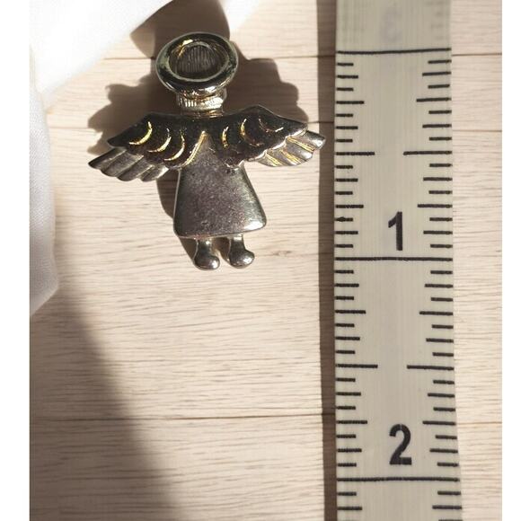 Vintage Gold Tone and Silver Tone Angel Brooch. Marked IM 95 - Picture 3 of 5